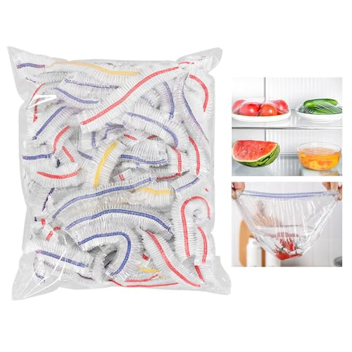 Esforzarse 100 Stück Frischhaltefolie mit Gummizug, Deckel für Schüsseln aus Kunststoff, Frischhaltebeutel Kunststoff, Abdeckhauben für Schüsseln für Die Aufbewahrung von Lebensmitteln Esforzarse 100 Stück Frischhaltefolie mit Gummizug, Deckel für Schüsseln aus Kunststoff, Frischhaltebeutel Kunststoff, Abdeckhauben für Schüsseln für Die Aufbewahrung von Lebensmitteln von Esforzarse