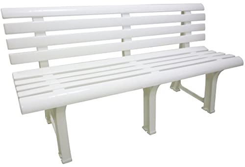 Außenbank, Made in Italy, 145x49x74 cm, Farbe Weiß von SF SAVINO FILIPPO