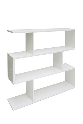 Dmora Dekoratives und funktionales Bücherregal, glänzend weiße Farbe, Maße 110 x 97 x 25 cm Dmora Dekoratives und funktionales Bücherregal, glänzend weiße Farbe, Maße 110 x 97 x 25 cm von Dmora