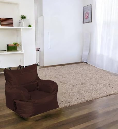 Dmora Gepolsterter Sessel mit Armlehnen, braune Farbe, Maße 80 x 80 x 80 cm von Talamo Italia