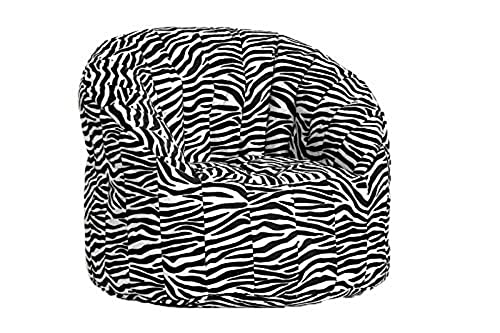 Dmora Runder gepolsterter Sessel, "Zebra"-Effekt, Maße 80 x 80 x 80 cm von Talamo Italia