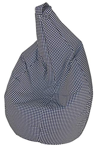 Dmora Sitzsack mit "Pied de poule" Muster, schwarz-weiß, Maße 80 x 120 x 80 cm von Talamo Italia