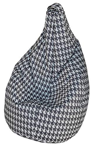 Dmora Sitzsack mit "Pied de poule" Muster, schwarz-weiß, Maße 80 x 120 x 80 cm von Talamo Italia