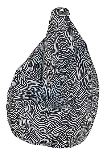 Dmora Sitzsack mit "Zebra"-Muster, schwarz-weiß, Maße 80 x 120 x 80 cm von Talamo Italia