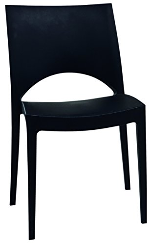 Dmora Set mit 2 Stühlen aus anthrazitfarbenem Polypropylen von Dmora