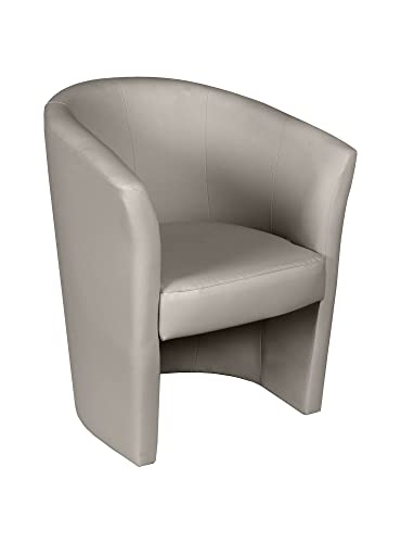 Dmora Sessel mit Kunstlederbezug, graue Farbe, 65 x 78 x 60 cm von Dmora