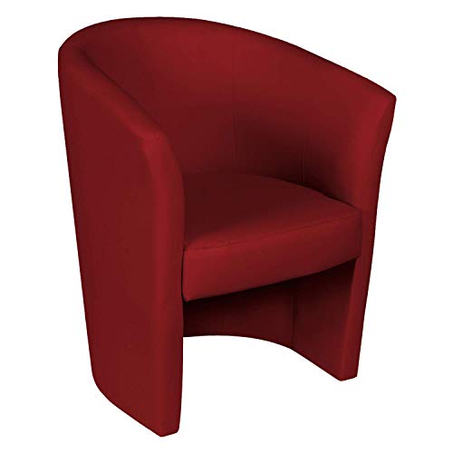 Dmora Sessel mit Kunstlederbezug, rote Farbe, 65 x 78 x 60 cm von Dmora
