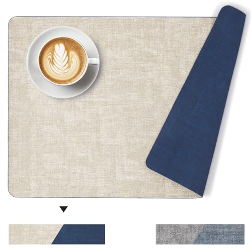 Seidenweiche Bettwäsche-Set,Hitzebeständig Platzsets Wasserdicht ölbeständig Abwischbar Platzsets Für Esstisch Indoor Outdoor Verwenden, 20“ X 14“ Dual Sided Grau/Hellblau Seidenweiche Bettwäsche-Set,Hitzebeständig Platzsets Wasserdicht ölbeständig Abwischbar Platzsets Für Esstisch Indoor Outdoor Verwenden, 20“ X 14“ Dual Sided Grau/Hellblau von Esie Houzie