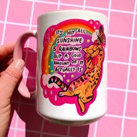 Katze Becher Regenbogen Nur Weil Geschenk Beste Freundin Denken An Sie Kaffeetasse Mentale Gesundheit Unter Dem Motto Schmetterling Nettes Für Pink von EskaandtheAlpenglow