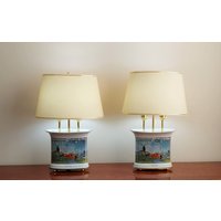 Goebel Porzellan Lampen „Segelboote in Argenteuil" Von Claude Monet von Eskicibaba