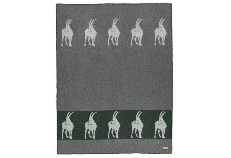 Wohndecke Eskimo Wohndecke Arosa grün/grau Steinbock Merinowolle 140x180, Eskimo, Hergestellt in der Schweiz von Eskimo