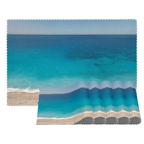 4er Set Strand Ozean Sand Meerwasser Tischsets Hitzebeständig Abwaschbar Tischsets Rutschfest Schmutzabweisend Tischsets für Küchentisch Esszimmer Leicht zu Reinigen 4er Set Strand Ozean Sand Meerwasser Tischsets Hitzebeständig Abwaschbar Tischsets Rutschfest Schmutzabweisend Tischsets für Küchentisch Esszimmer Leicht zu Reinigen von Eslifey