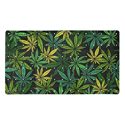 Badewannen-Duschmatte, rutschfest, Marihuana-Blatt, Cannabis, Pflanzen, Badewannenmatten mit Saugnäpfen und Abflusslöchern, weiches Badezimmer, 39,9 x 70,9 cm von Eslifey