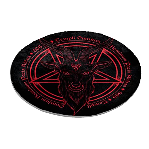 Eslifey 70 cm Luxus Shaggy Soft Area Teppich Baphomet Ziegenkopf Indoor Flauschige rutschfeste Teppiche Moderne Wohnkultur für Schlafzimmer, Kinderzimmer, Wohnzimmer, Grau von Eslifey