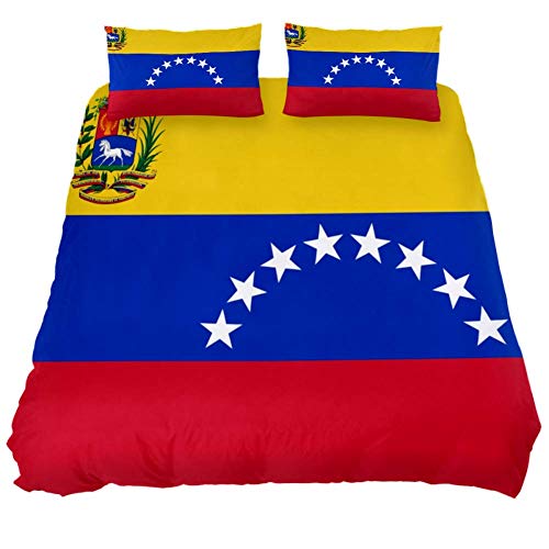 Eslifey Bettwäsche-Set für Schlafzimmer, Motiv Venezuela, 150 x 200 cm, 3-teilig, mehrfarbig, California King 106 x 92 20 x 36 in von Eslifey