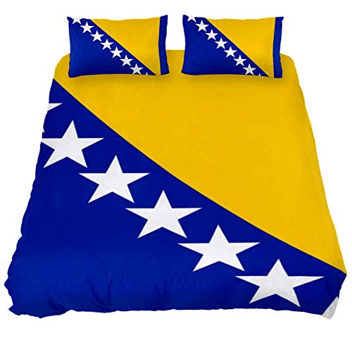 Eslifey Bettwäsche-Set mit Bosnien- und Herzegowina-Flagge, weich, 3-teilig, 150 x 200 cm, für Schlafzimmer von Eslifey