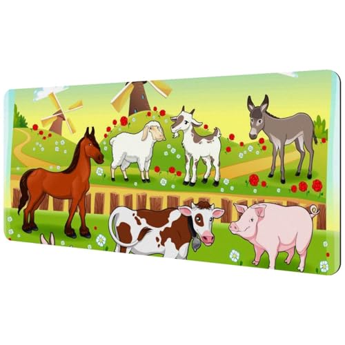 Eslifey Extra großes Mauspad, Bauernhoftier-Design, erweitertes Schreibtisch-Mauspad mit rutschfester Gummiunterseite, Schreibtischunterlage für Gamer, Büro und Zuhause, 40 x 89,5 cm Eslifey Extra großes Mauspad, Bauernhoftier-Design, erweitertes Schreibtisch-Mauspad mit rutschfester Gummiunterseite, Schreibtischunterlage für Gamer, Büro und Zuhause, 40 x 89,5 cm von Eslifey