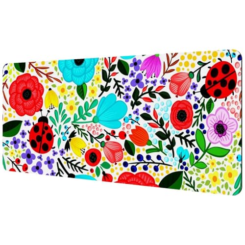 Eslifey Extra großes Mauspad, Blumenmuster, erweitertes Schreibtisch-Mauspad mit rutschfester Gummiunterseite, Schreibtischunterlage für Gamer, Büro und Zuhause, 40 x 89,5 cm von Eslifey