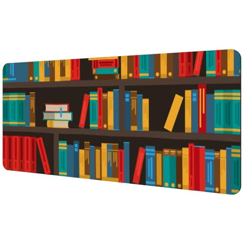 Eslifey Extra großes Mauspad, Bücherregale, dekorativ, bunt, erweitertes Schreibtisch-Mauspad mit rutschfester Gummiunterseite, Schreibtischunterlage für Gamer, Büro und Zuhause, 40 x 89,5 cm Eslifey Extra großes Mauspad, Bücherregale, dekorativ, bunt, erweitertes Schreibtisch-Mauspad mit rutschfester Gummiunterseite, Schreibtischunterlage für Gamer, Büro und Zuhause, 40 x 89,5 cm von Eslifey