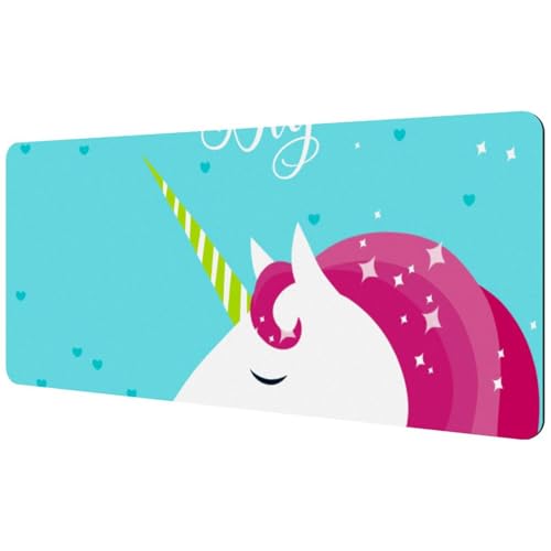 Eslifey Extra großes Mauspad, Einhorn-Blau, erweitertes Schreibtisch-Mauspad mit rutschfester Gummiunterseite, Schreibtischunterlage für Gamer, Büro und Zuhause, 40 x 89,5 cm Eslifey Extra großes Mauspad, Einhorn-Blau, erweitertes Schreibtisch-Mauspad mit rutschfester Gummiunterseite, Schreibtischunterlage für Gamer, Büro und Zuhause, 40 x 89,5 cm von Eslifey