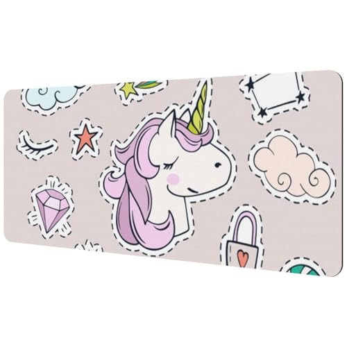 Eslifey Extra großes Mauspad, Einhorn-Design, niedlich, erweitertes Schreibtisch-Mauspad mit rutschfester Gummiunterseite, Schreibtischunterlage für Gamer, Büro und Zuhause, 40 x 89,5 cm Eslifey Extra großes Mauspad, Einhorn-Design, niedlich, erweitertes Schreibtisch-Mauspad mit rutschfester Gummiunterseite, Schreibtischunterlage für Gamer, Büro und Zuhause, 40 x 89,5 cm von Eslifey