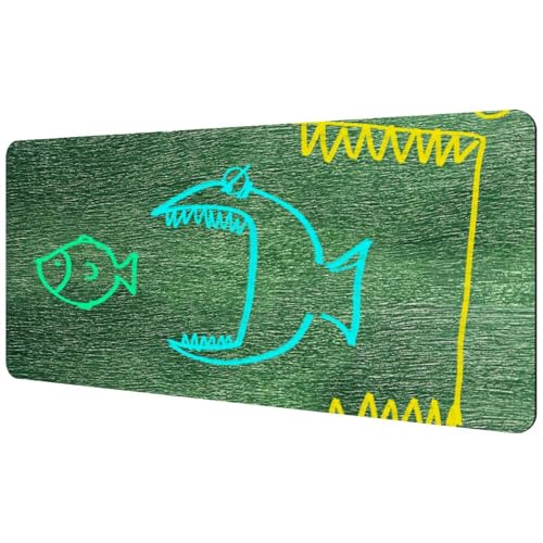 Eslifey Extra großes Mauspad, Fischmotiv, groß, klein, grün, erweitertes Schreibtisch-Mauspad mit rutschfester Gummiunterseite, Schreibtischunterlage für Gamer, Büro und Zuhause, 40 x 89,5 cm Eslifey Extra großes Mauspad, Fischmotiv, groß, klein, grün, erweitertes Schreibtisch-Mauspad mit rutschfester Gummiunterseite, Schreibtischunterlage für Gamer, Büro und Zuhause, 40 x 89,5 cm von Eslifey