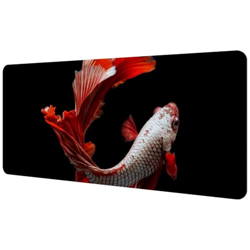 Eslifey Extra großes Mauspad, Fischtanz auf schwarzem Hintergrund, erweitertes Schreibtisch-Mauspad mit rutschfester Gummiunterseite, Schreibtischunterlage für Gamer, Büro und Zuhause, 89,4 x 39,9 cm von Eslifey