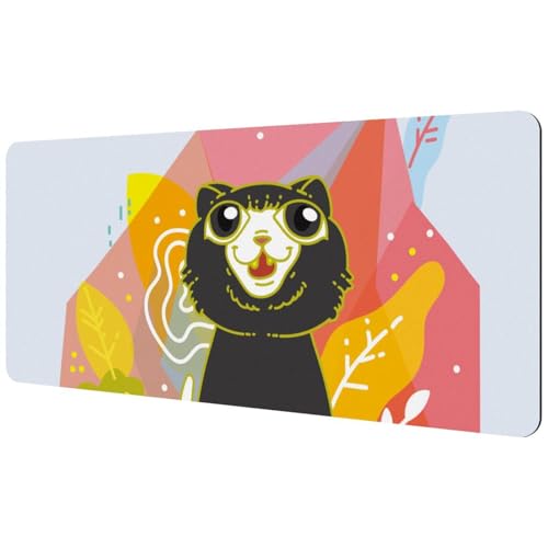Eslifey Extra großes Mauspad, Katze, niedliches erweitertes Schreibtisch-Mauspad mit rutschfester Gummiunterseite, Schreibtischunterlage für Gamer, Büro und Zuhause, 40 x 89,5 cm von Eslifey