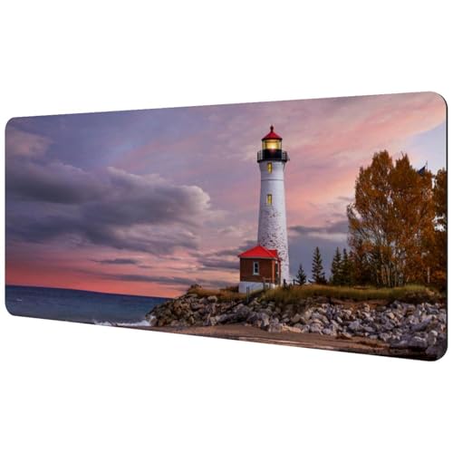 Eslifey Extra großes Mauspad, Küstenleuchtturm, Natur, erweitertes Schreibtisch-Mauspad mit rutschfester Gummiunterseite, Schreibtischunterlage für Gamer, Büro und Zuhause, 40 x 89,5 cm Eslifey Extra großes Mauspad, Küstenleuchtturm, Natur, erweitertes Schreibtisch-Mauspad mit rutschfester Gummiunterseite, Schreibtischunterlage für Gamer, Büro und Zuhause, 40 x 89,5 cm von Eslifey