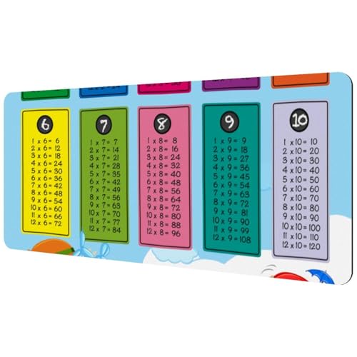 Eslifey Extra großes Mauspad, Mathematik-Tabellen und erweitertes Schreibtisch-Mauspad für Kinder, mit rutschfester Gummiunterseite, Schreibtischunterlage für Gamer, Büro und Zuhause, 40 x 89,5 cm von Eslifey