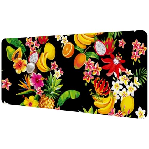 Eslifey Extra großes Mauspad, Obst-Ananas, Zitrone, Banane, erweitertes Schreibtisch-Mauspad mit rutschfester Gummiunterseite, Schreibtischunterlage für Gamer, Büro und Zuhause, 40 x 89,5 cm von Eslifey