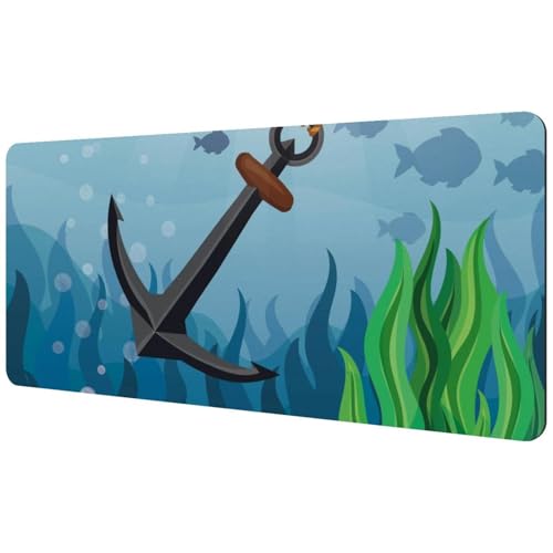 Eslifey Extra großes Mauspad, Ozean, nautischer Anker, erweitertes Schreibtisch-Mauspad mit rutschfester Gummiunterseite, Schreibtischunterlage für Gamer, Büro und Zuhause, 40 x 89,5 cm Eslifey Extra großes Mauspad, Ozean, nautischer Anker, erweitertes Schreibtisch-Mauspad mit rutschfester Gummiunterseite, Schreibtischunterlage für Gamer, Büro und Zuhause, 40 x 89,5 cm von Eslifey