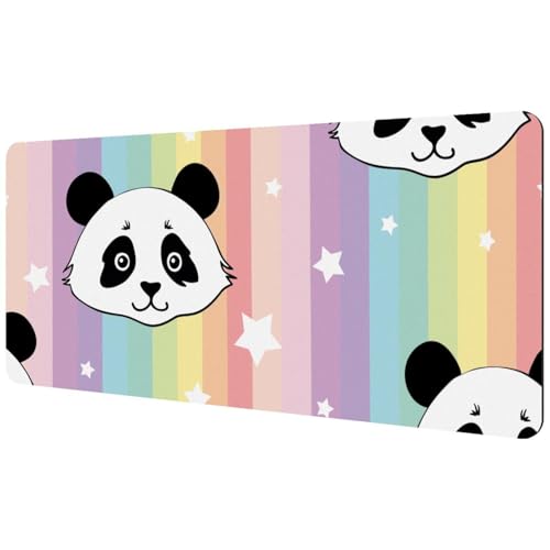 Eslifey Extra großes Mauspad, Panda-Regenbogen-Design, erweitertes Schreibtisch-Mauspad mit rutschfester Gummiunterseite, Schreibtischunterlage für Gamer, Büro und Zuhause, 40 x 89,5 cm von Eslifey