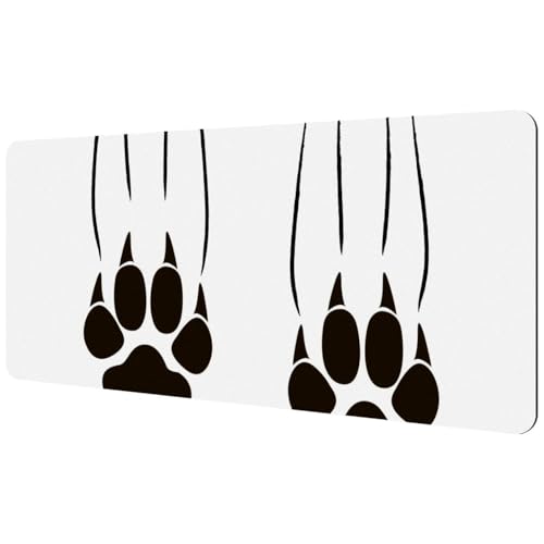 Eslifey Extra großes Mauspad, Pfoten-Weiß, erweitertes Schreibtisch-Mauspad mit rutschfester Gummiunterseite, Schreibtischunterlage für Gamer, Büro und Zuhause, 40 x 89,5 cm von Eslifey
