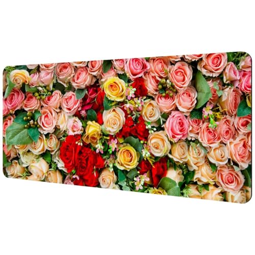 Eslifey Extra großes Mauspad, Rosen-Design, erweitertes Schreibtisch-Mauspad mit rutschfester Gummiunterseite, Schreibtischunterlage für Gamer, Büro und Zuhause, 40 x 89,5 cm Eslifey Extra großes Mauspad, Rosen-Design, erweitertes Schreibtisch-Mauspad mit rutschfester Gummiunterseite, Schreibtischunterlage für Gamer, Büro und Zuhause, 40 x 89,5 cm von Eslifey