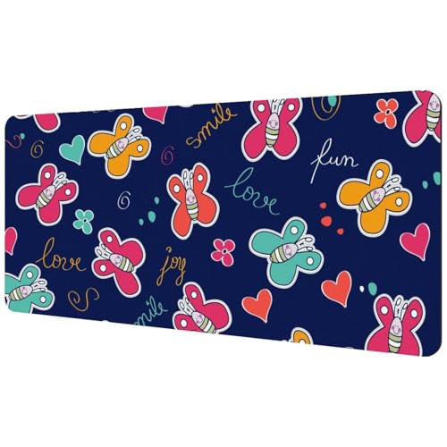 Eslifey Extra großes Mauspad, Schmetterlings-Design, erweitertes Schreibtisch-Mauspad mit rutschfester Gummiunterseite, Schreibtischunterlage für Gamer, Büro und Zuhause, 40 x 89,5 cm Eslifey Extra großes Mauspad, Schmetterlings-Design, erweitertes Schreibtisch-Mauspad mit rutschfester Gummiunterseite, Schreibtischunterlage für Gamer, Büro und Zuhause, 40 x 89,5 cm von Eslifey