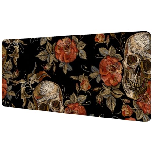 Eslifey Extra großes Mauspad, Totenkopf-Design, erweitertes Retro-Mauspad mit rutschfester Gummiunterseite, Schreibtischunterlage für Gamer, Büro und Zuhause, 40 x 89,5 cm Eslifey Extra großes Mauspad, Totenkopf-Design, erweitertes Retro-Mauspad mit rutschfester Gummiunterseite, Schreibtischunterlage für Gamer, Büro und Zuhause, 40 x 89,5 cm von Eslifey