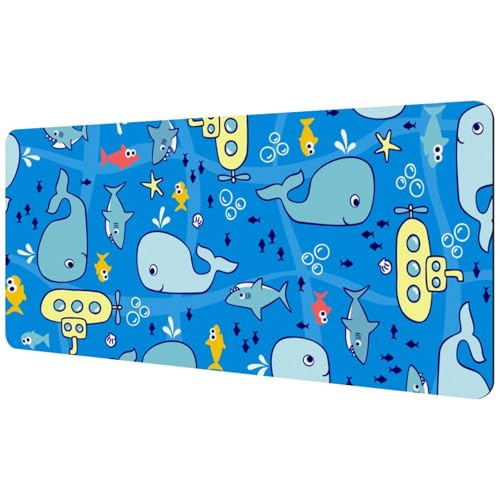 Eslifey Extra großes Mauspad, Unterwasser-Hai-Wal-U-Boot, erweitertes Schreibtisch-Mauspad mit rutschfester Gummiunterseite, Schreibtischunterlage für Gamer, Büro und Zuhause, 40 x 89,5 cm Eslifey Extra großes Mauspad, Unterwasser-Hai-Wal-U-Boot, erweitertes Schreibtisch-Mauspad mit rutschfester Gummiunterseite, Schreibtischunterlage für Gamer, Büro und Zuhause, 40 x 89,5 cm von Eslifey