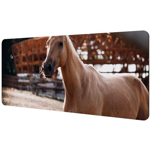 Eslifey Extra großes Mauspad, braunes Pferd auf der Ranch, erweitertes Schreibtisch-Mauspad mit rutschfester Gummiunterseite, Schreibtischunterlage für Gamer, Büro und Zuhause, 40 x 89,5 cm Eslifey Extra großes Mauspad, braunes Pferd auf der Ranch, erweitertes Schreibtisch-Mauspad mit rutschfester Gummiunterseite, Schreibtischunterlage für Gamer, Büro und Zuhause, 40 x 89,5 cm von Eslifey