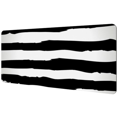 Eslifey Extra großes Mauspad, gestreift, schwarz-weiß, erweitertes Schreibtisch-Mauspad mit rutschfester Gummiunterseite, Schreibtischunterlage für Gamer, Büro und Zuhause, 40 x 89,5 cm Eslifey Extra großes Mauspad, gestreift, schwarz-weiß, erweitertes Schreibtisch-Mauspad mit rutschfester Gummiunterseite, Schreibtischunterlage für Gamer, Büro und Zuhause, 40 x 89,5 cm von Eslifey