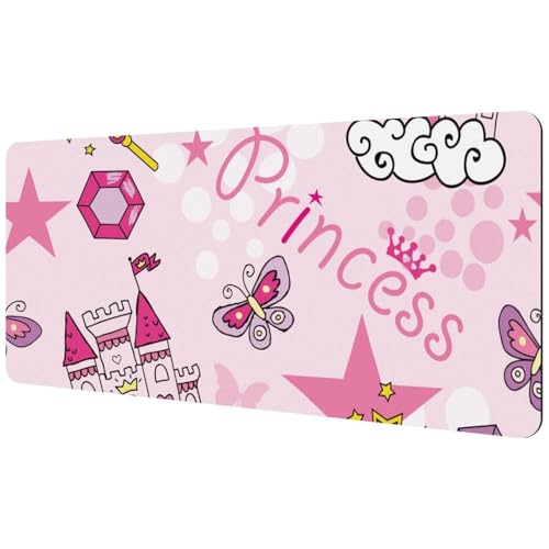 Eslifey Extra großes Mauspad, rosa Prinzessinnenschloss, erweitertes Schreibtisch-Mauspad mit rutschfester Gummiunterseite, Schreibtischunterlage für Gamer, Büro und Zuhause, 40 x 89,5 cm Eslifey Extra großes Mauspad, rosa Prinzessinnenschloss, erweitertes Schreibtisch-Mauspad mit rutschfester Gummiunterseite, Schreibtischunterlage für Gamer, Büro und Zuhause, 40 x 89,5 cm von Eslifey