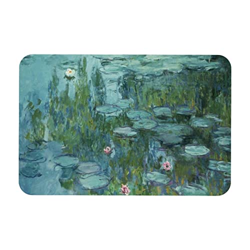 Eslifey Fußmatte für den Innenbereich, Motiv: Monet, Malerei, Wasserlilien, dekorativer Eingangsteppich für Garten/Küche/Schlafzimmer, rutschfester Gummi, 40,6 x 61 cm von Eslifey