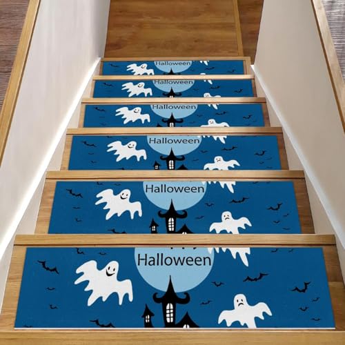 Eslifey Lonely Halloween-Treppenmatten für Holzstufen, gruseliges Schloss, rutschfest, für den Innenbereich, Treppenläufer für Hunde, Kinder, ältere Menschen, mit wiederverwendbarem Klebstoff, 15 Eslifey Lonely Halloween-Treppenmatten für Holzstufen, gruseliges Schloss, rutschfest, für den Innenbereich, Treppenläufer für Hunde, Kinder, ältere Menschen, mit wiederverwendbarem Klebstoff, 15 von Eslifey
