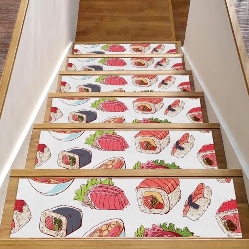 Eslifey Rutschfeste Stufenmatten für den Innenbereich, 20,3 x 76,2 cm, 15 Stück, für Holzstufen, Einfassung, Treppenteppiche für Kinder, ältere Menschen und Haustiere, mit wiederverwendbarem Klebstoff von Eslifey