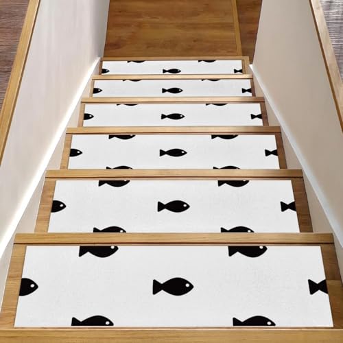 Eslifey Rutschfeste Stufenmatten für den Innenbereich, 20,3 x 76,2 cm, 15 Stück, für Holzstufen, Einfassung, Treppenteppiche für Kinder, ältere Menschen und Haustiere, mit wiederverwendbarem Klebstoff von Eslifey