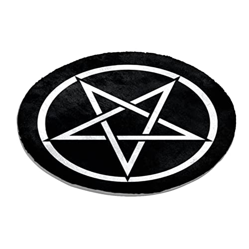 Eslifey Satanismus Pentagramm Runder Shaggy Teppich Shag Pile Weich Shaggy Area Rugs Modern Carpet Wohnzimmer Schlafzimmer Matten 60 cm von Eslifey
