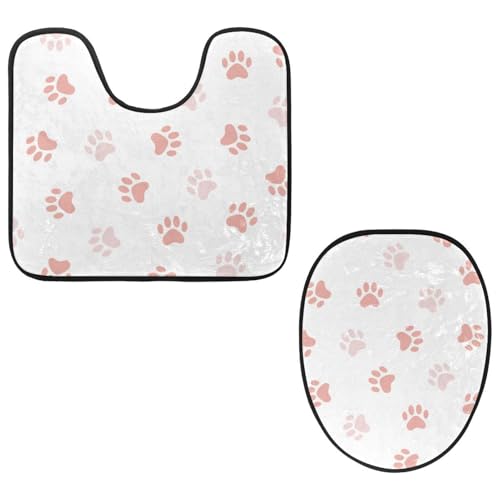 Eslifey Toilettendeckelbezug und U-förmige Toilettenbodenmatte Set mit 2 Stück, Pfotenweiß Toilettenmatten-Set, maschinenwaschbare Sitzbezüge rutschfeste saugfähige Teppiche Eslifey Toilettendeckelbezug und U-förmige Toilettenbodenmatte Set mit 2 Stück, Pfotenweiß Toilettenmatten-Set, maschinenwaschbare Sitzbezüge rutschfeste saugfähige Teppiche von Eslifey