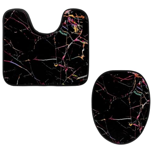 Eslifey WC-Deckelbezug und U-förmige WC-Bodenmatte, Set mit 2 Stück, buntes Marmor-Textur-WC-Vorleger-Set, maschinenwaschbare Sitzbezüge, rutschfeste, saugfähige Teppiche Eslifey WC-Deckelbezug und U-förmige WC-Bodenmatte, Set mit 2 Stück, buntes Marmor-Textur-WC-Vorleger-Set, maschinenwaschbare Sitzbezüge, rutschfeste, saugfähige Teppiche von Eslifey