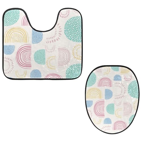 Eslifey WC-Deckelbezug und U-förmige WC-Bodenmatte, Set mit 2 Stück, buntes botanisches WC-Vorleger-Set, maschinenwaschbare Sitzbezüge, rutschfeste, saugfähige Teppiche Eslifey WC-Deckelbezug und U-förmige WC-Bodenmatte, Set mit 2 Stück, buntes botanisches WC-Vorleger-Set, maschinenwaschbare Sitzbezüge, rutschfeste, saugfähige Teppiche von Eslifey