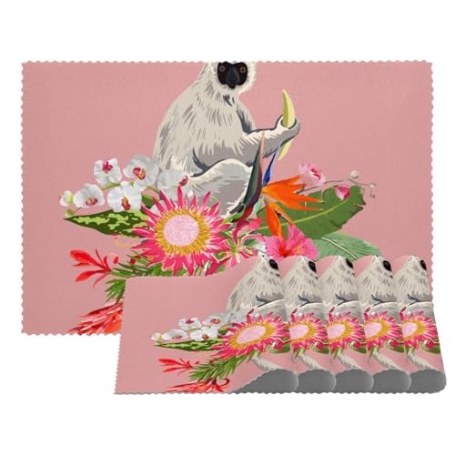 Gibbon Monkey Eating Banana Platzsets, hitzebeständige Tischsets, 4er-Set, waschbar, rutschfest, schmutzabweisend, für den Außenbereich, Tischset für Tisch, Küche, Esszimmer, leicht zu reinigen Gibbon Monkey Eating Banana Platzsets, hitzebeständige Tischsets, 4er-Set, waschbar, rutschfest, schmutzabweisend, für den Außenbereich, Tischset für Tisch, Küche, Esszimmer, leicht zu reinigen von Eslifey